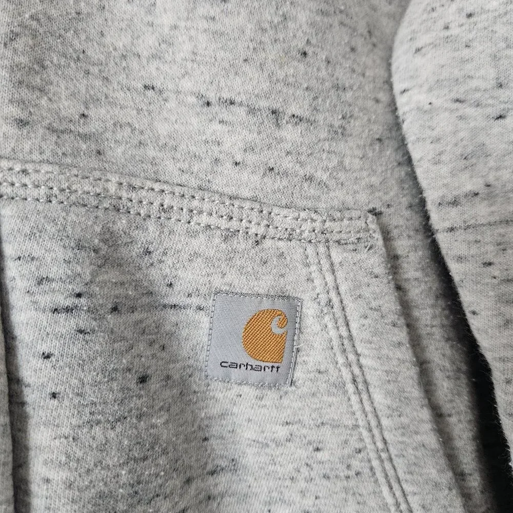Carhartt Hoodie Womens L 11-14 Grey Clarksburg Full Zip Sweatshirt Pullover - Picture 2 of 9